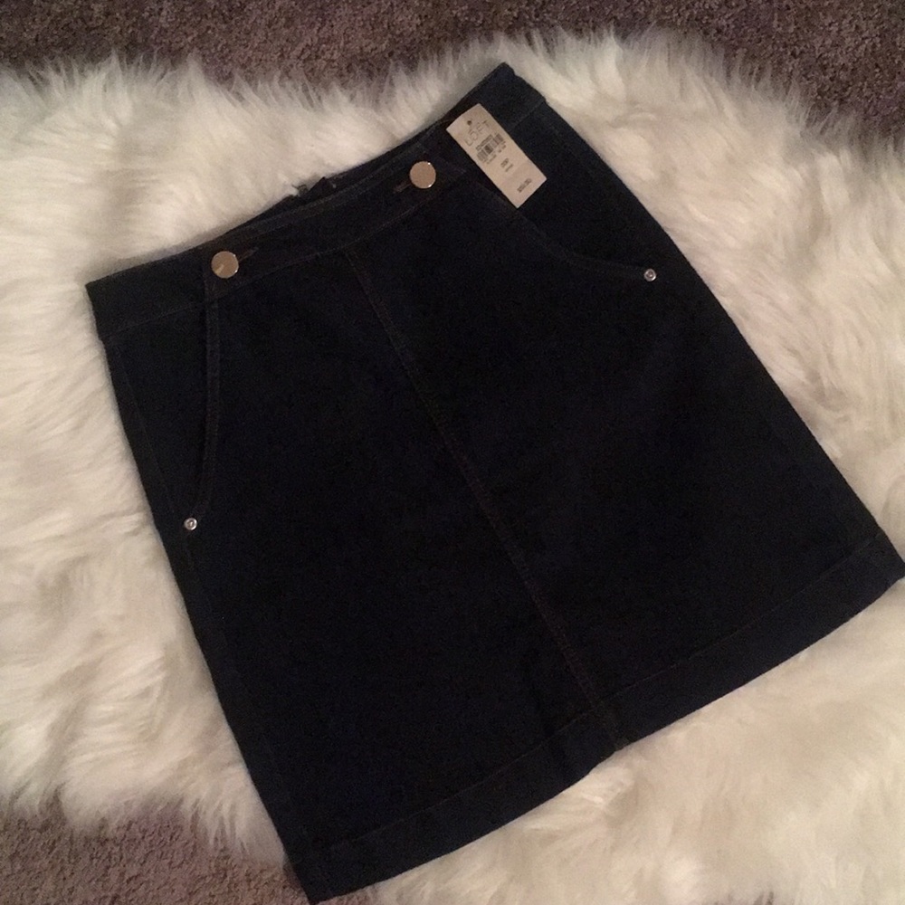 LOFT Dark Rinse Denim Skirt